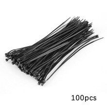 100 Stuks 3X200Mm Black Nylon Plastic Kabelbinders Zip Organiser Fasten Wire Wrap Cord Strap Pack