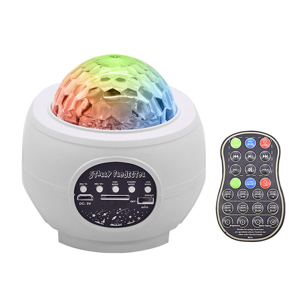 USB Powered LED Star Projector Light Music Bluetooth Remote Control Lamp Galaxy Starry Night Lamp Ocean Wave Projector: USB w
