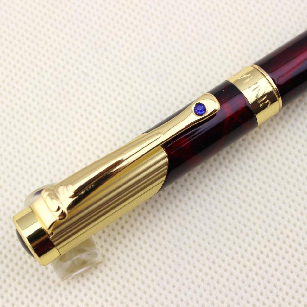 Beautiful Rollerball Pen Metal Office School Pen Classic Gold Black Gold Clip Pen Claret & Golden