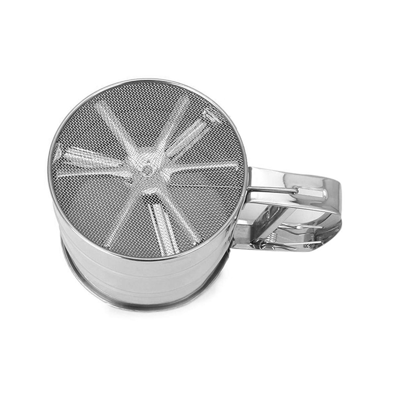 Handheld Stainless Steel Flour Sieve Powder Mesh Household Semi Automatic Hand Screened Sugar Mesh Sieve Baking Tools Kitchen
