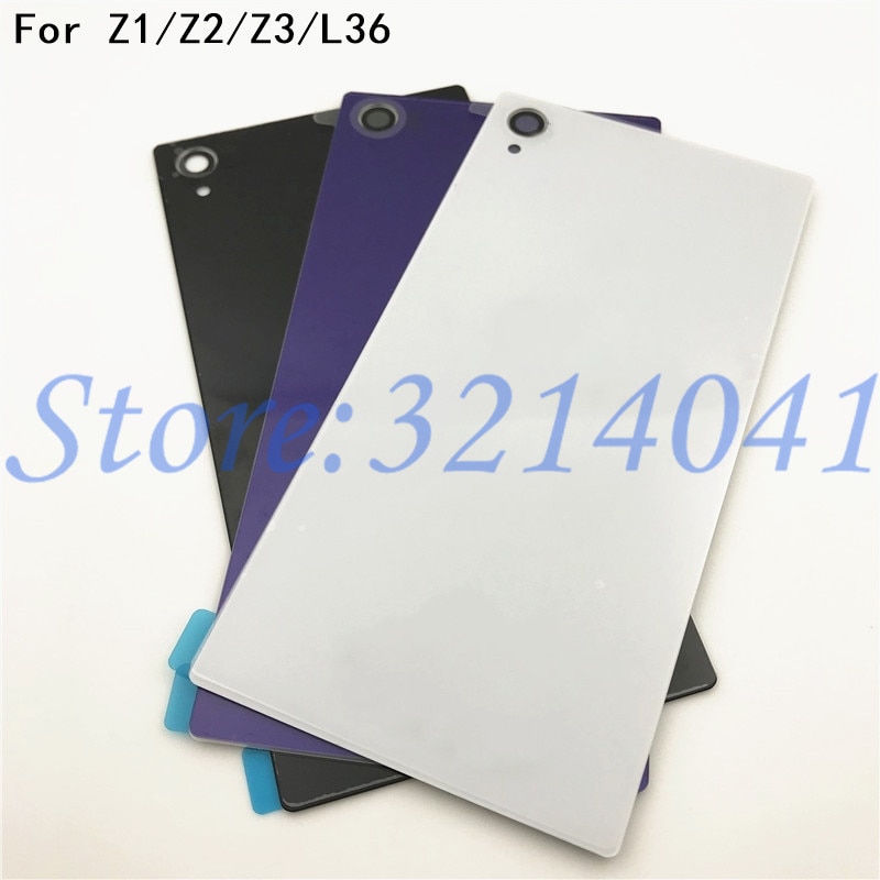 Oryginalna nowa tylna klapka tylna pokrywa baterii obudowa szkło wymiana pokrywy skrzynka dla Sony Xperia Z L36H Z1 Z2 Z3 pokrywa baterii + Logo