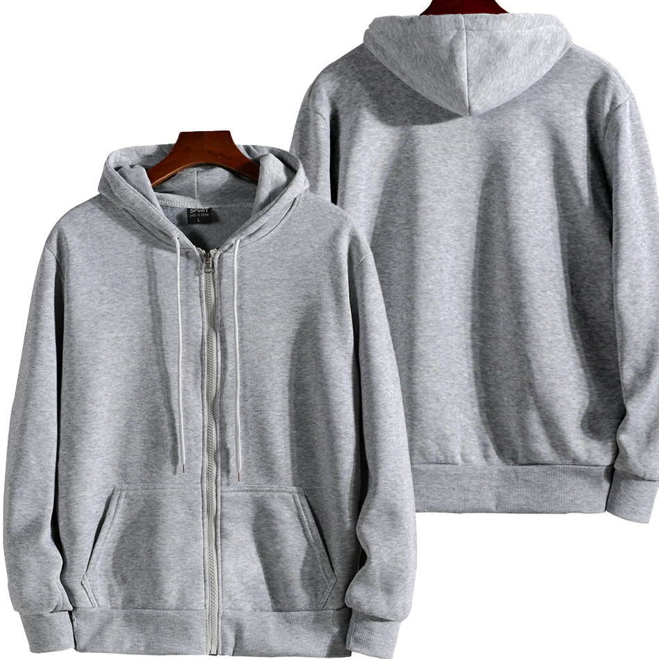 Sudadera con capucha y cremallera para hombre y mujer, ropa deportiva informal de manga larga, color liso, a la , , otoño e invierno, novedad de 2023: S / Gris