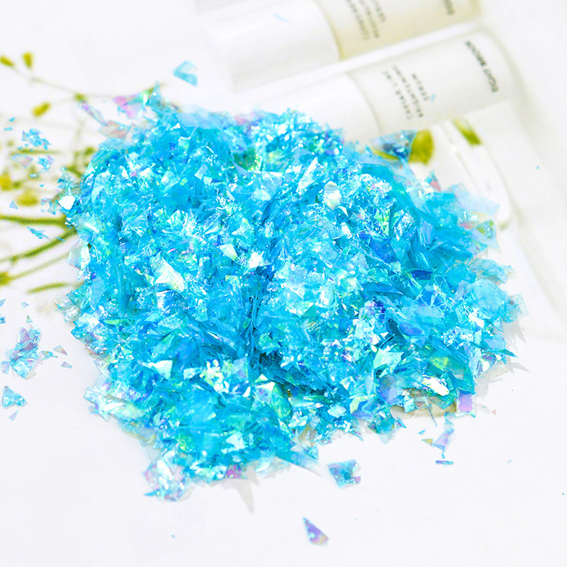 Opalizujące brokatowe cekiny płatki kolorowe fluorescencyjne przycisk do papieru żywica epoksydowa akcesoria do Manicure dla majsterkowiczów PR sprzedaż: Sky blue