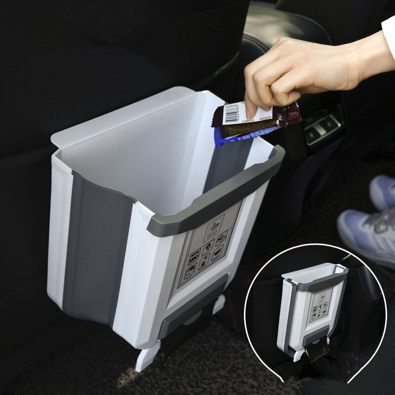 10L Kitchen Foldable Trash Bin Wall Mounted Hanging Trash Bin For Kitchens Cabinet Door With Lid Kitchen Trashs Bin Garbage Cans