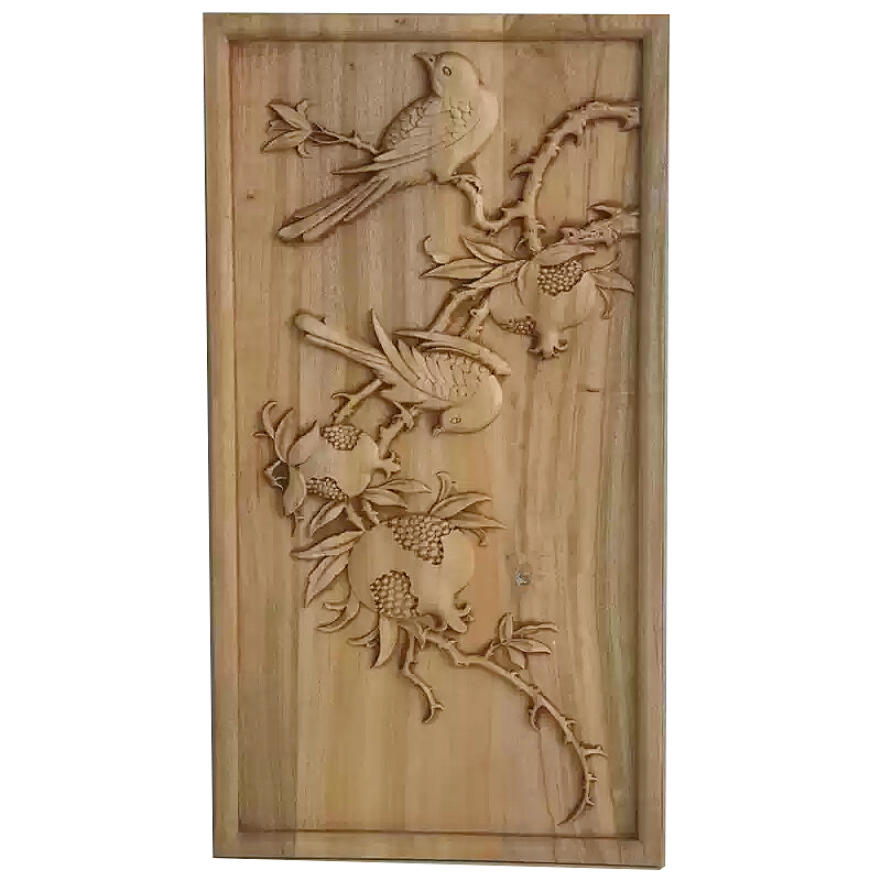Decoración colgante de pared de madera maciza tallada de alcanfor, Panel de alivio de estilo chino tradicional para decoración de pared de fondo del hogar de la suerte