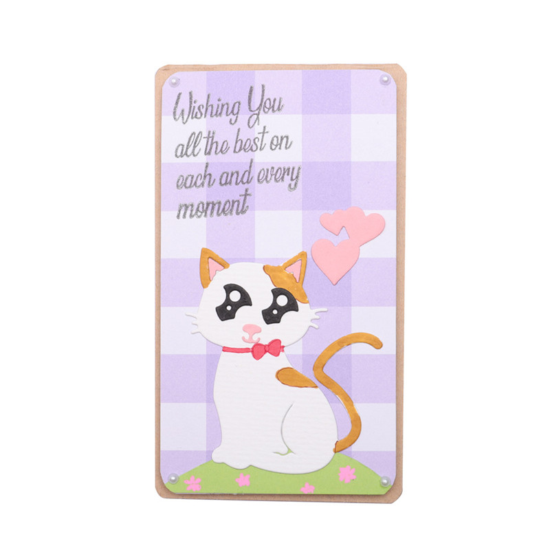 Kokorosa Cat Animal Dies Heart Metal Cutting Dies for Card Making Scrapbooking Embossing Cuts Album Craft for Dies