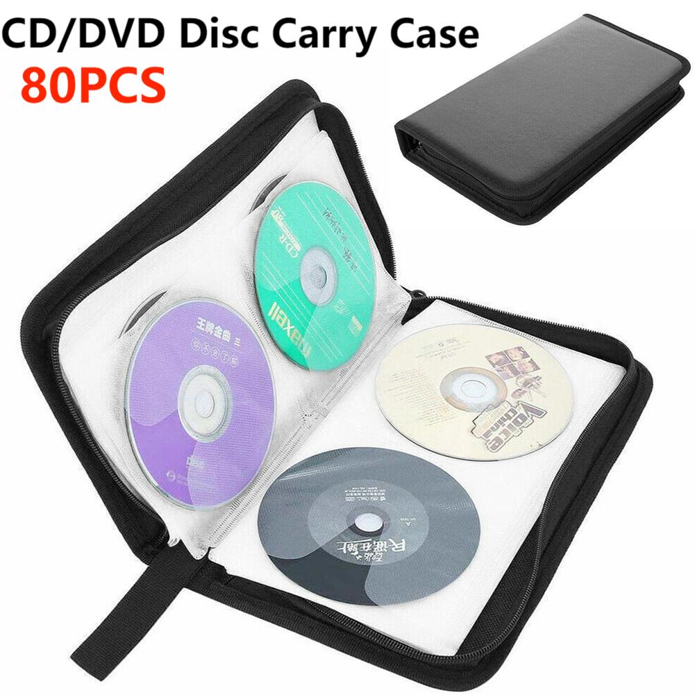 80 Disc CD Aufbewahrung tasche CD/DVD Disc Trage tasche Handtasche mit Reiß verschluss Doppelseite Album Aufbewahrung halter Home Car CD DVD Organizer Box