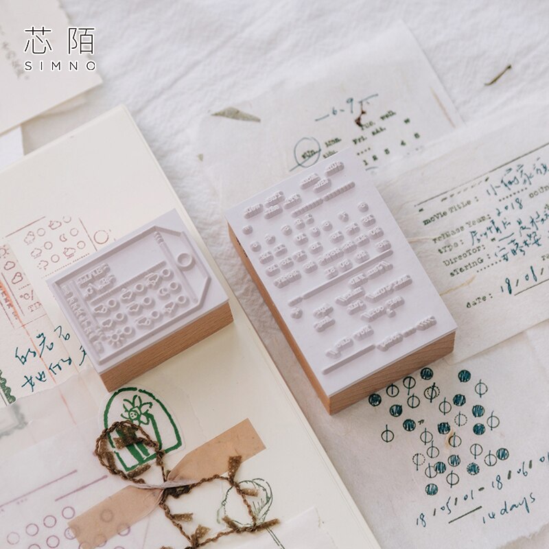 Sello de sellos de goma madera para planificador, decoración para la semana del mes del viaje Retro, papelería para scrapbooking, sello estándar para manualidades DIY