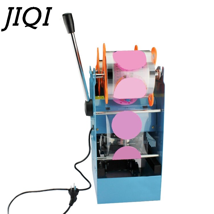 JIQI Manual Handle cups sealing machine hand electric drink sealer pressure lid sealing maker Bubble milk tea shop closure Cup