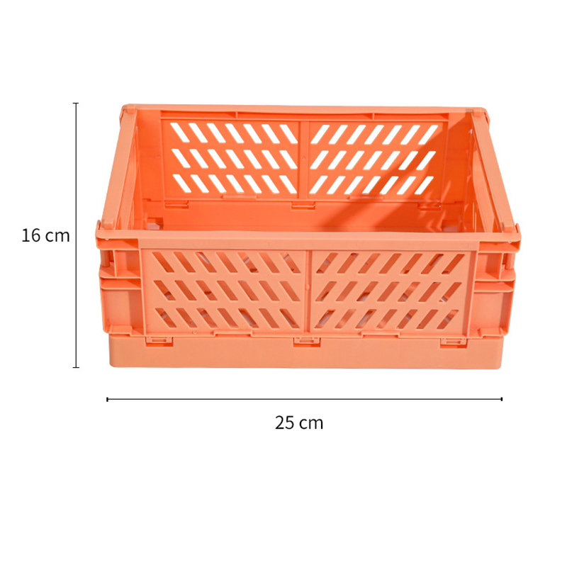 5 Color Organizing Storage Baskets Case Folding Student Desktop Basket Tape Stationery Plastic Foldable Container Storage Box
