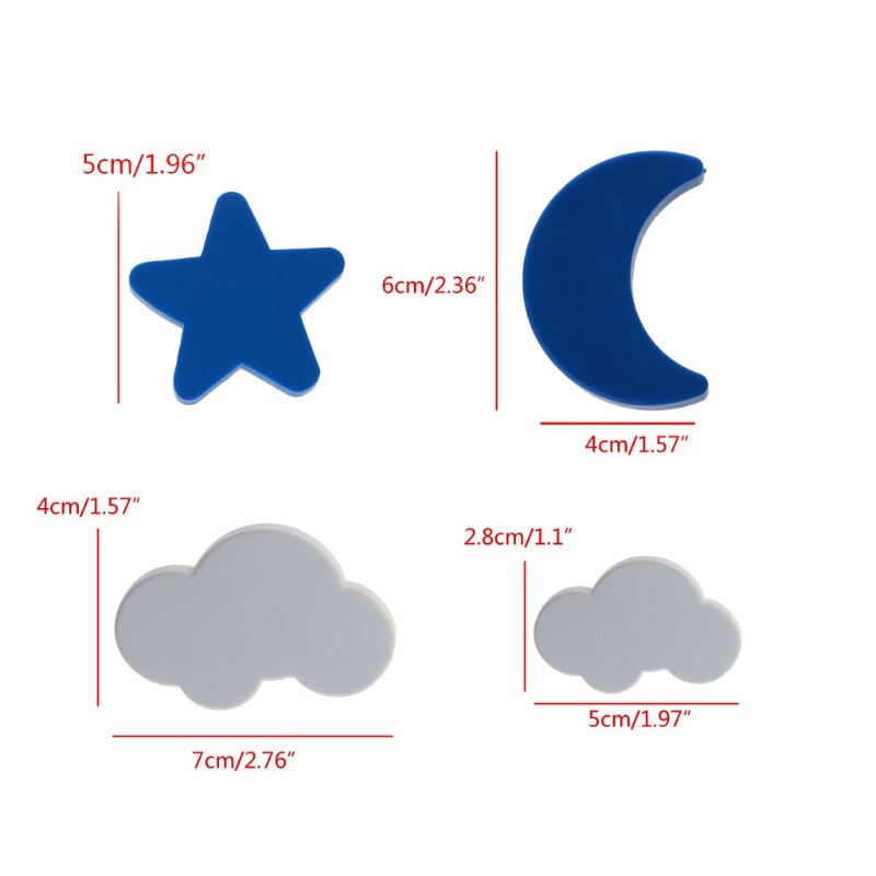 freundlicher Zimmer Knöpfe Weiche Gummi Griffe Sterne Mond Wolke Möbel Schublade Zieht E7CB