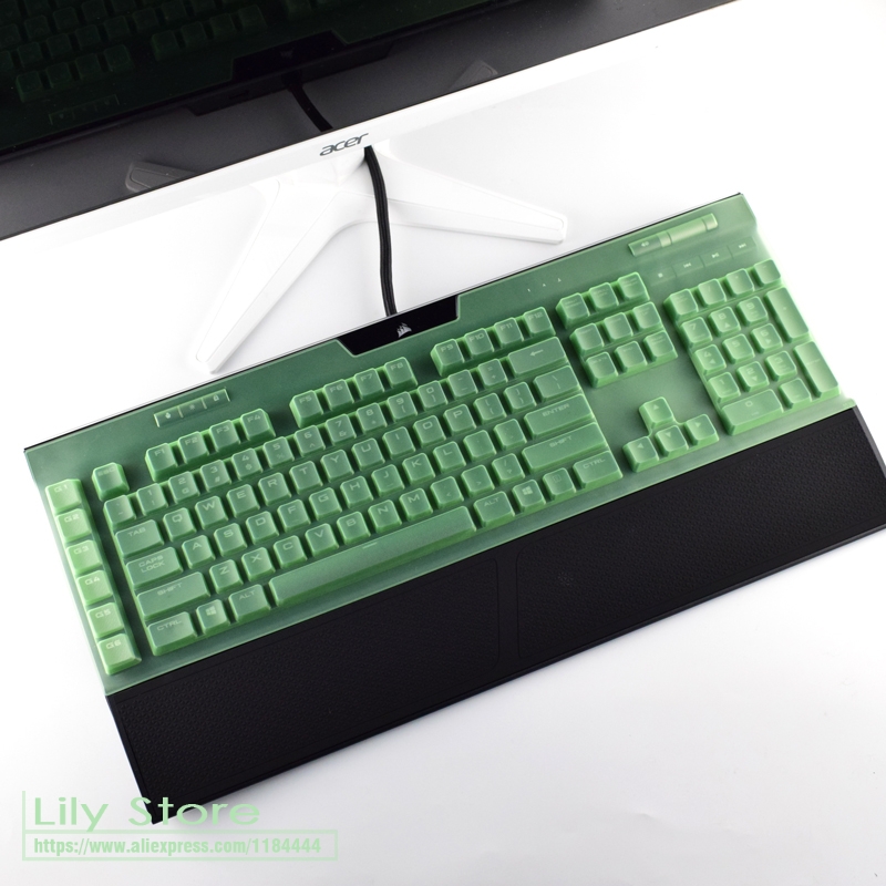 Housse de protection en Silicone pour clavier mécanique CORSAIR K95 RGB, film anti-poussière, pour ordinateur de bureau, platine: Green