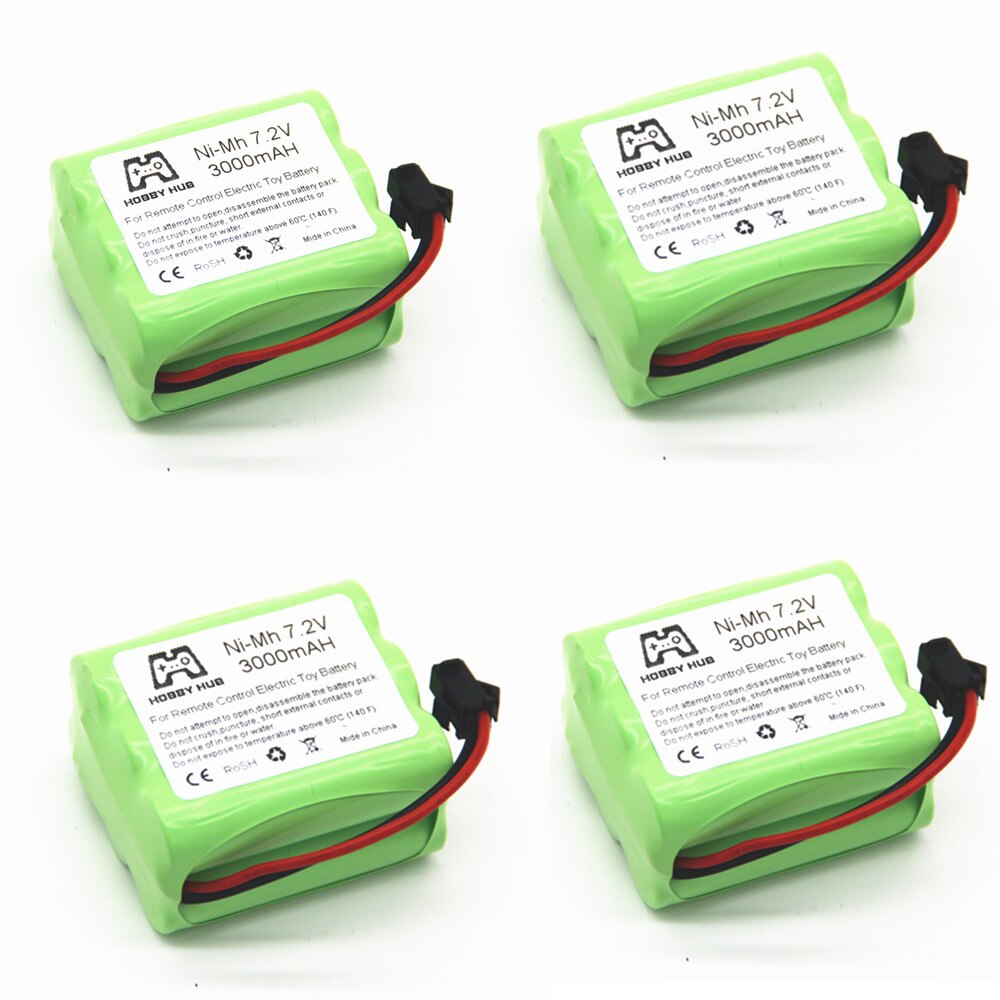 Ni -mh 3000 mah 7.2v aa oppladbart batteri til rc bil telerobot båt tank leketøy verktøy modell 7.2 v 3000 mah elektriske leker nimh: 4 stk