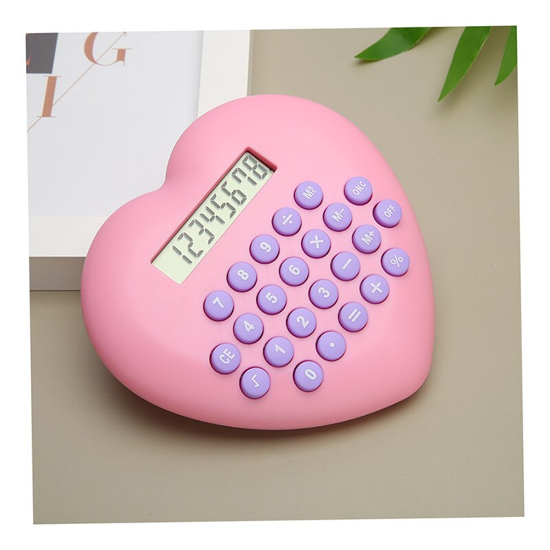 Multi-function 8-bit Calculator Love Computer Font Clear Plastic Keys Student Supplies Cute Calculator