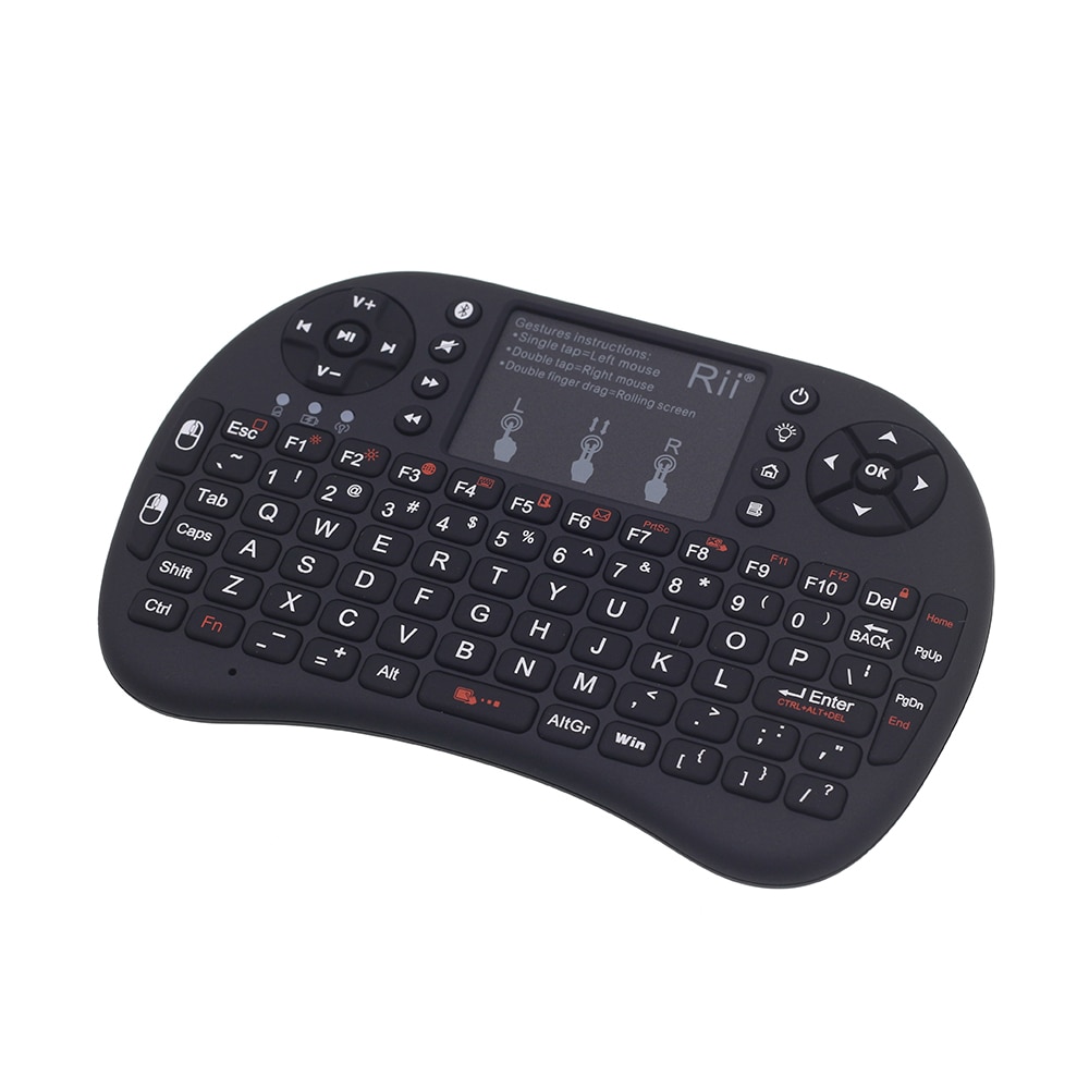 Rii i8+ Backlit Mini Bluetooth Keyboard Air Mouse with Touchpad for Mini PC Android TV Box Laptop Projectors Wireless Mouse