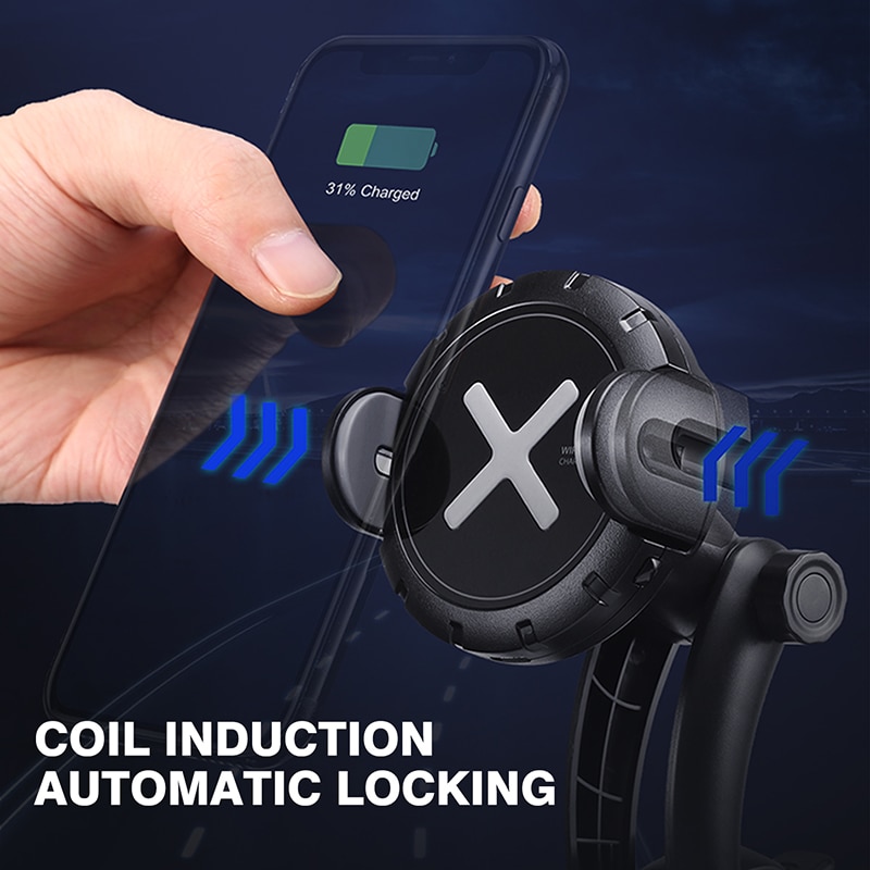 Qi 15W Draadloze Oplader Bracket Telefoon Houder Voor Auto Auto Universele Smart Sensor Mount Zwaartekracht Vastklemmen Snel Opladen