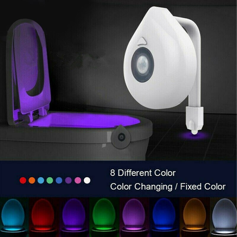Wc Nachtlampje Motion Sensor Wc Led Nachtlampje Waterdichte 8 Kleuren Backlight Toiletpot Lamp Wc Licht