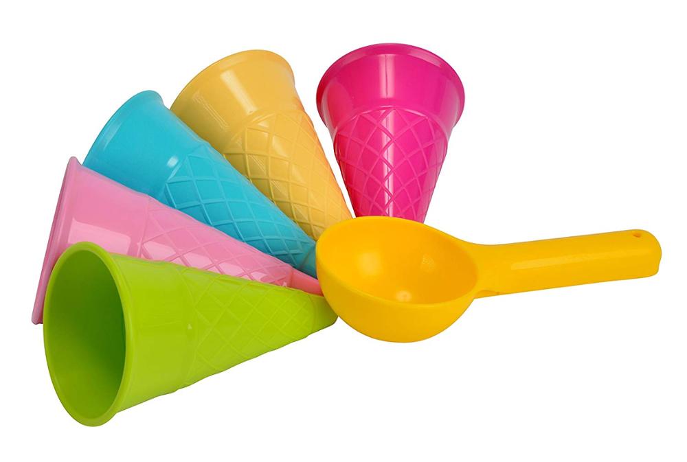 Kids Baby Strand Zand Speelgoed Kleine Cakevorm Lepel Ijs Pudding Strand Spelen Zand en Sneeuw Spelen: 6PCS