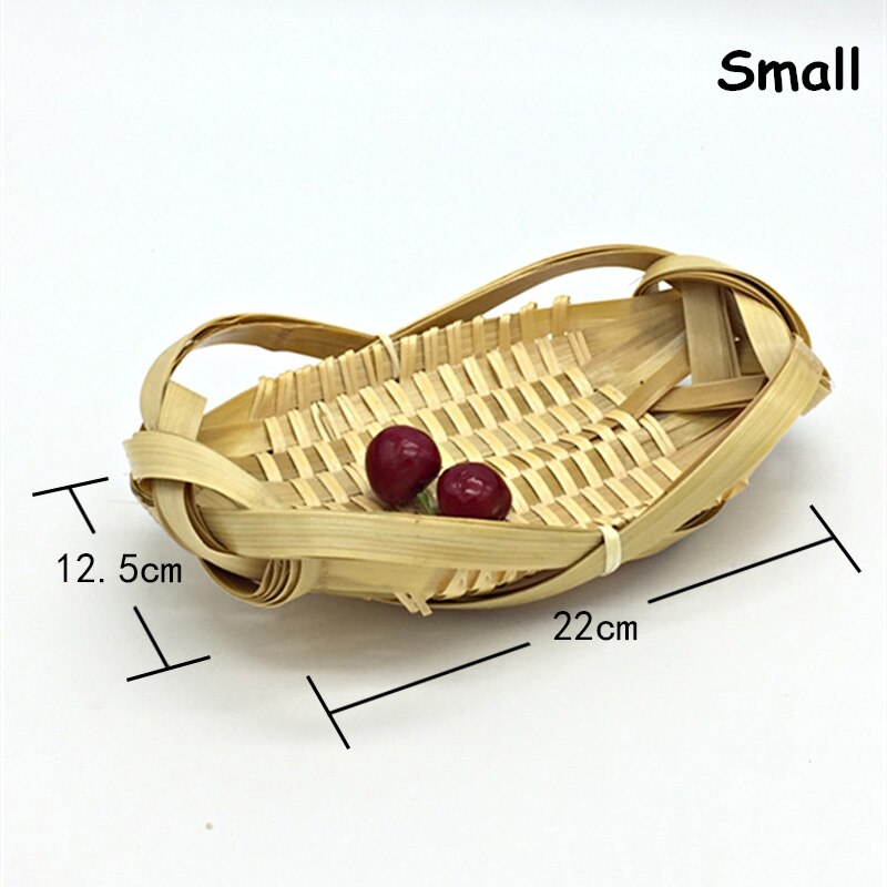 100% Handmade Bamboo Sushi Plate Stagger Knit Tray Tempura Bowl Sushi Dish Nigiri Plate Natural Tableware Food Dish 1pc: Small