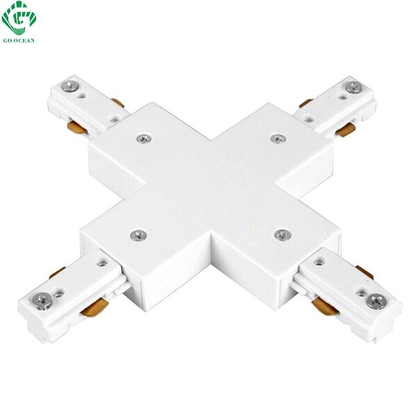 GAAN OCEAAN Spoor Rail Connector Track Linker 3 Draad IK L T Cross Shape Connectors LED SpotLight Connector Rail Connectors: 3 Wire 4-ways / Black