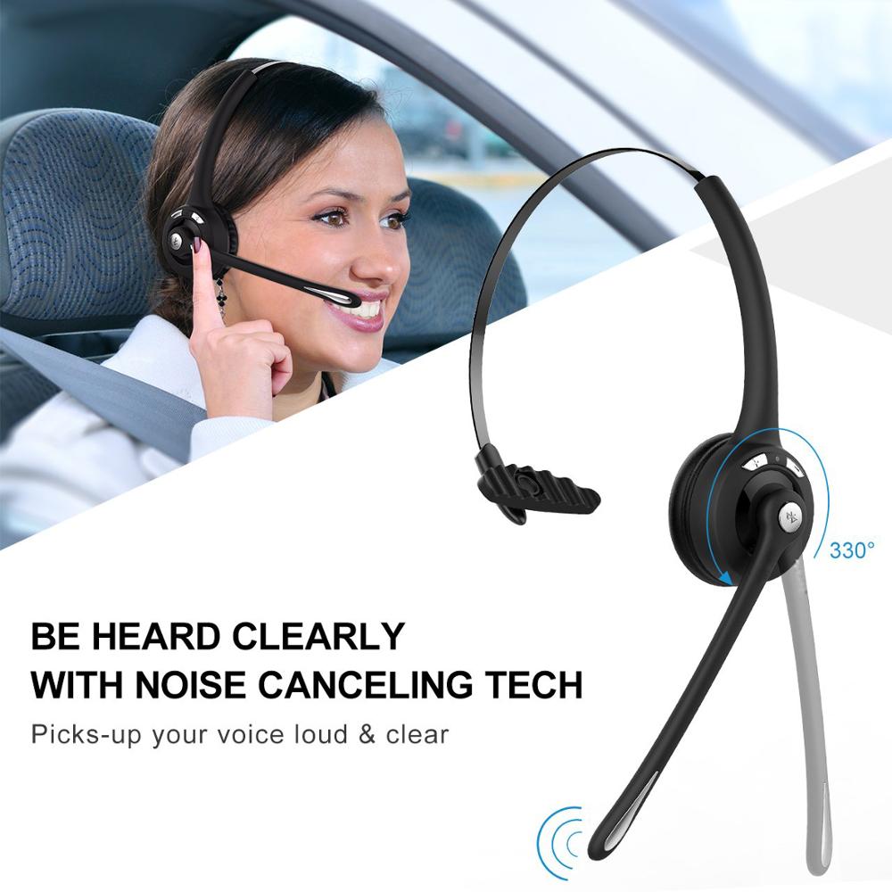 Mono Hoofdtelefoon Draadloze Bluetooth Headset Met Ruisonderdrukking Met Microfoon Voor Call Center Office Telefoon Trucker Drivers Oortelefoon