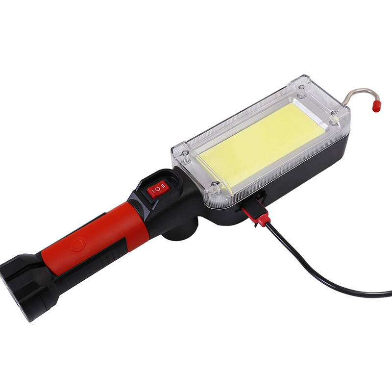 1/2/4 stk. usb genopladelig cob arbejdslampe bærbar led lommelygte 18650 justerbare vandtætte magnetiske krogklemmer campinglanterne