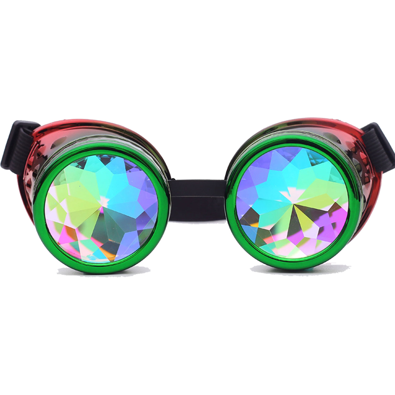 C. F. GOGGLE Halloween Kaleidoskop Bunte Brille Steampunk Frauen retro Brille Männer Party EDM Sonnenbrille gebeugt Objektiv: 005-T