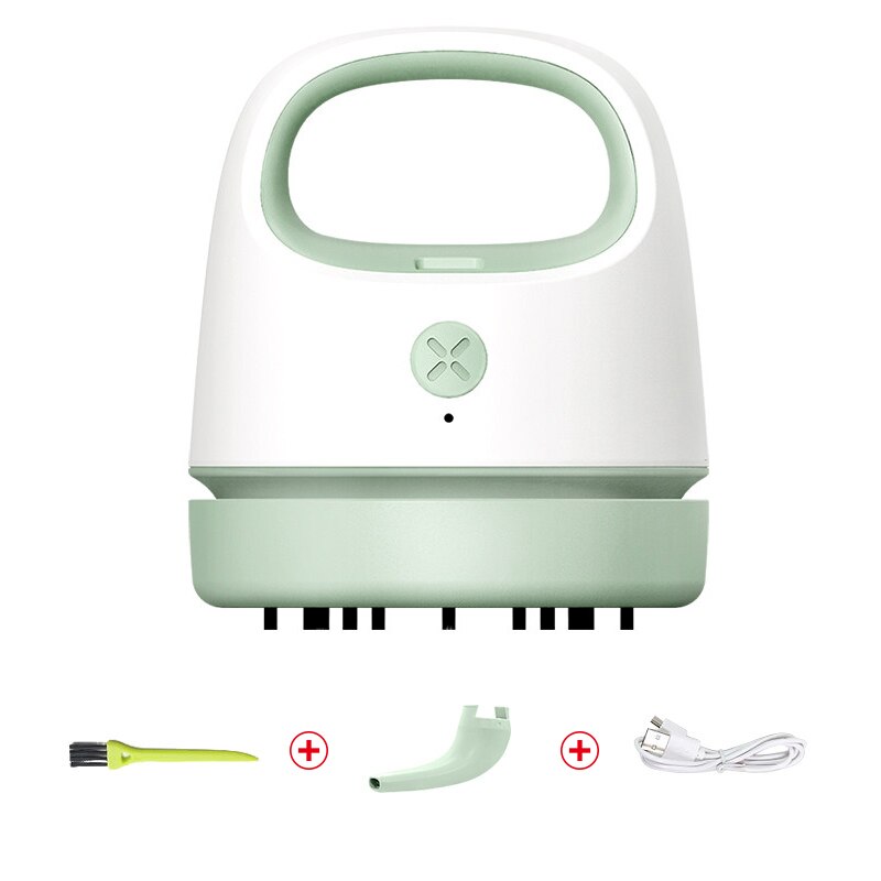 Mini Desktop Vacuum Cleaner Office Desk Dust Home For High Suction Table Keyboard Cleaning Computer Sweeper Stationery Supplies: Modle-2-Light Green