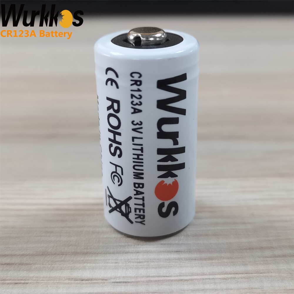 Wurkkos 2pcs 3V CR123A Lithium Power Battery Cell 1300mah Dry Primary Battery for WKC06 WKC05 and Universal Camera Toy