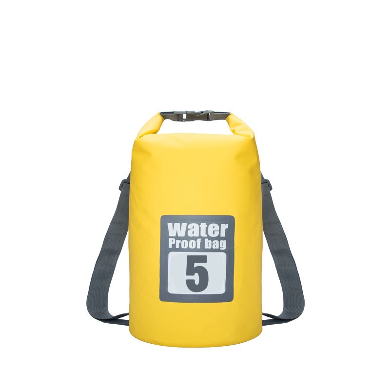 5L bolsa seca impermeable Roll Top Compress Sack para nadar kayak canoa río Trekking pesca Camping senderismo: 5L Yellow