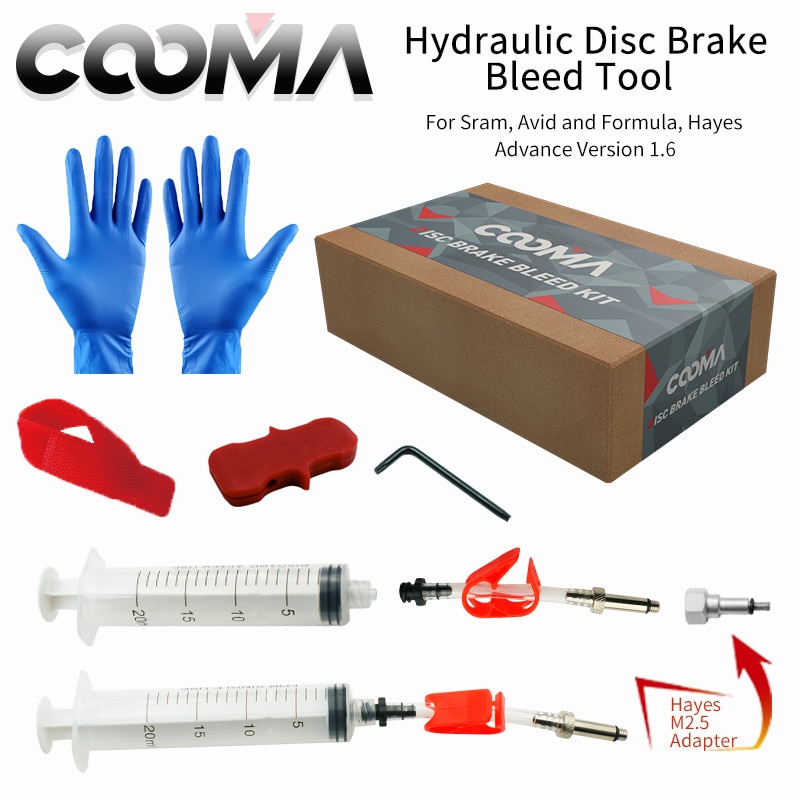 Coomas hydrauliske bremseudluftningssæt til sram og avid , v1.6 ; og grundlæggende værktøjssæt  v0.9 link