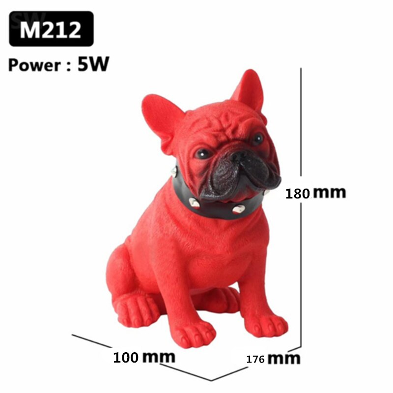 Bulldog Bluetooth Speaker Portable Wireless Column 3D Stereo Super Bass Music Center System Subwoofer For Computer caxia de som: M212 Red