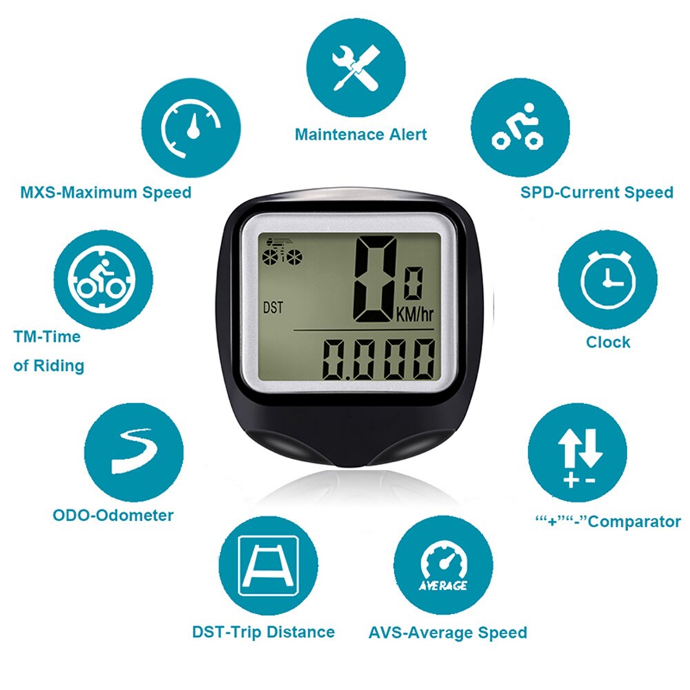 Fiets Snelheidsmeter Fietscomputer Draadloze Fietscomputer Fiets Speed Bike Power Meter Cyclocomputer