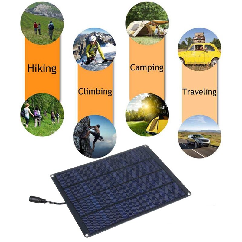10W USB Solar Panel Output Solar Cells Poly Solar Panel with Car Charger for Car Yacht Battery Boat