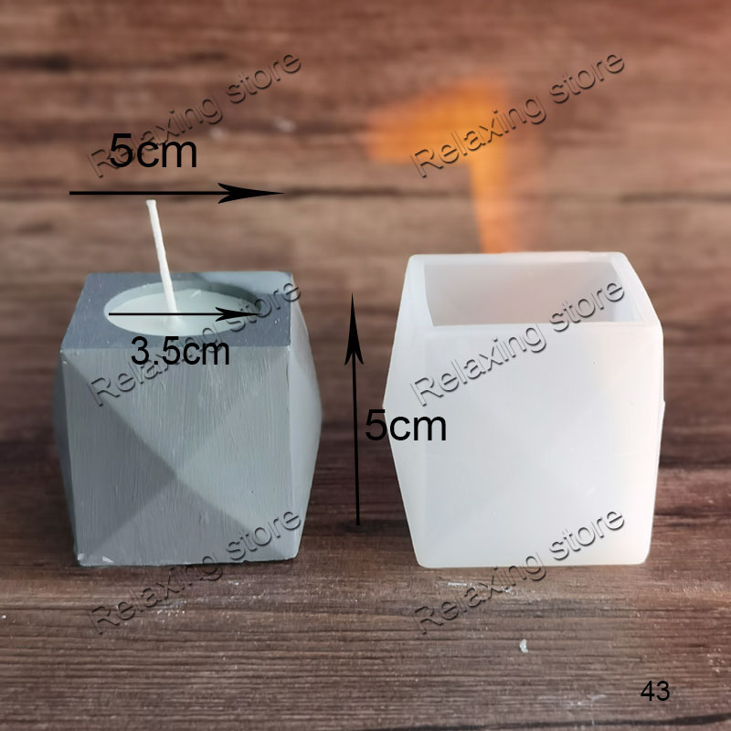 Mini Ronde Cement Klei Kaars Houder Beton Kandelaar Siliconen Mal Onregelmatige Gips Kaars Cup Container Epoxyhars Mal: I
