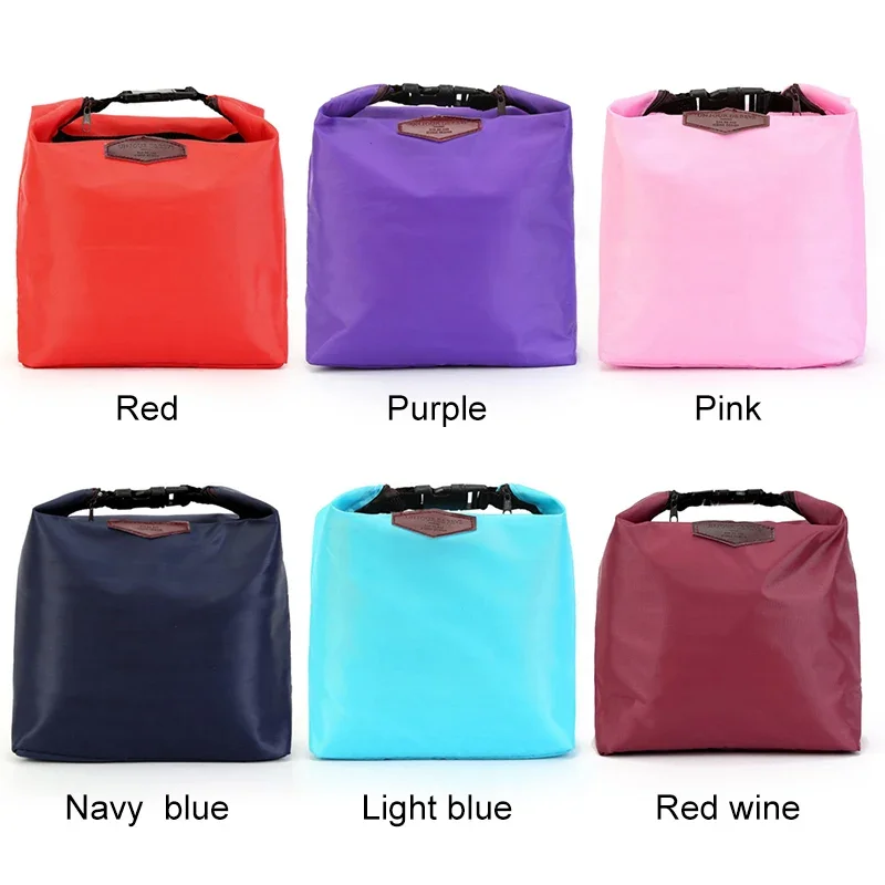 Nylon Waterproof Lunch Storage Bag 1pcs Portable Thermal Insulated Cooler Picnic For Lunch Box Container Pouch Home Organizer