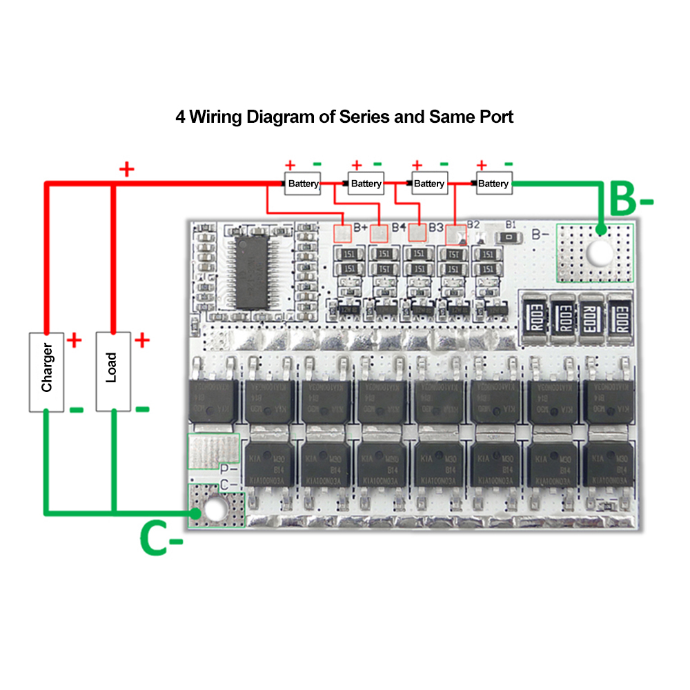3S/4S/5S Bms 3.2V 100A Lithium-ijzerfosfaat Lithium Batterij Bescherming Circuit Board met Balance Li-Ion Ternair: Rood