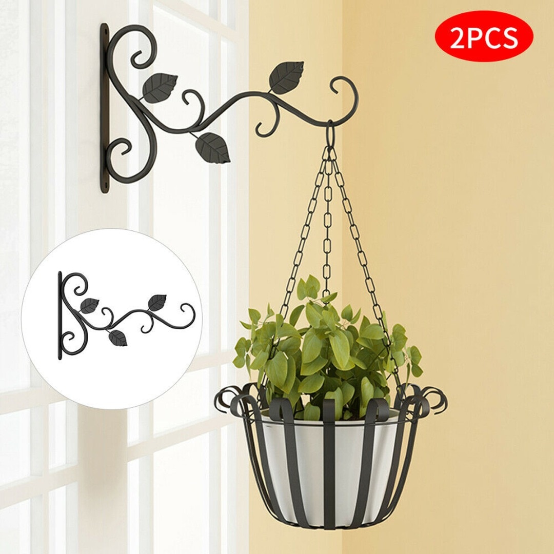2X Garden Decoration Outdoor Wall Hanging Plant Flower Pot Basket Hanger Hook Suitable For Home Courtyard Garden