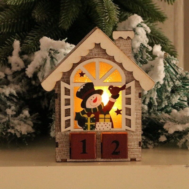 Jul tre lysende kalender bord møbler julepynt jul lysende hus jul
