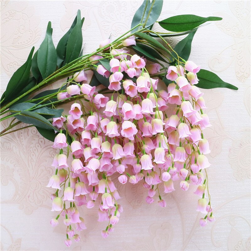 Konstgjord blomma klockblomma campanula bröllop mjuk dekoration diy klocka blomma hem hotell bröllop dekoration siden blomma