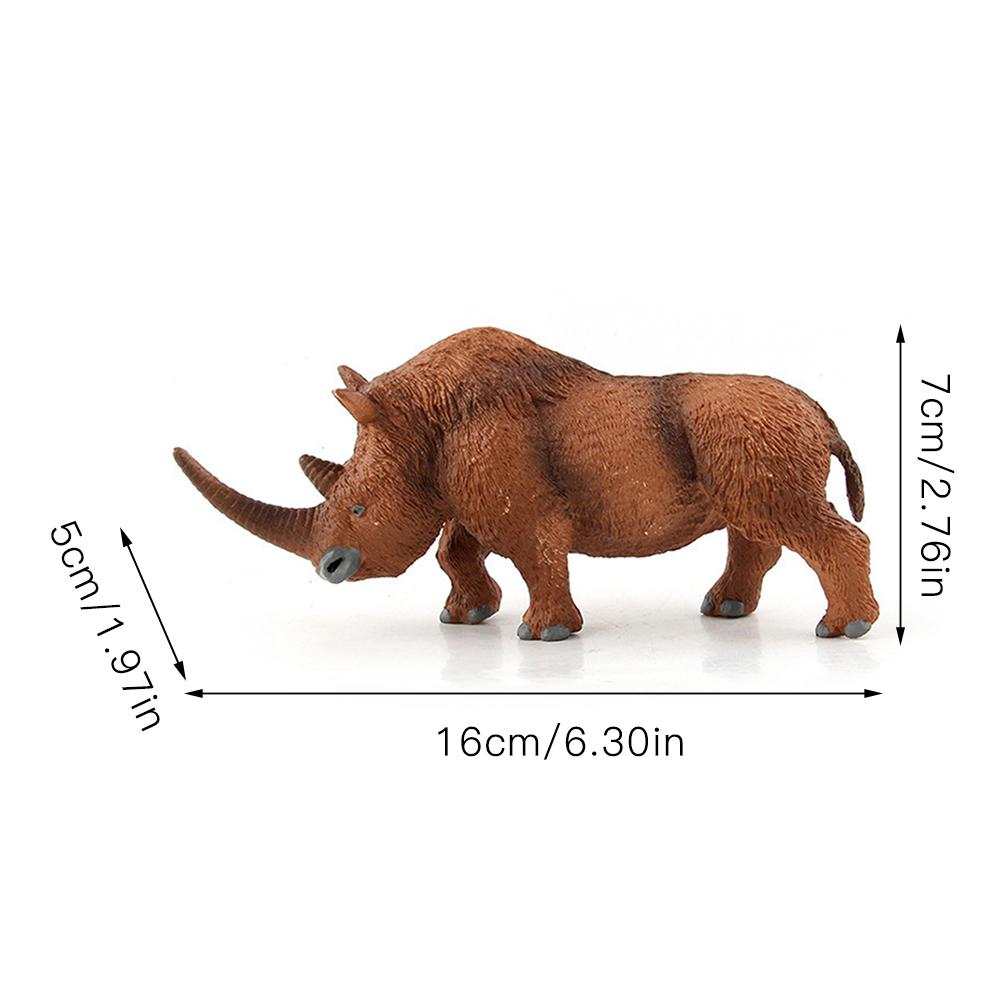 Wollige Rhinoceros Figuur Dier Speelgoed Veilig Coelodonta Rhino Model Collector Kids Kind Educatief Speelgoed Massief Ornament Speelgoed