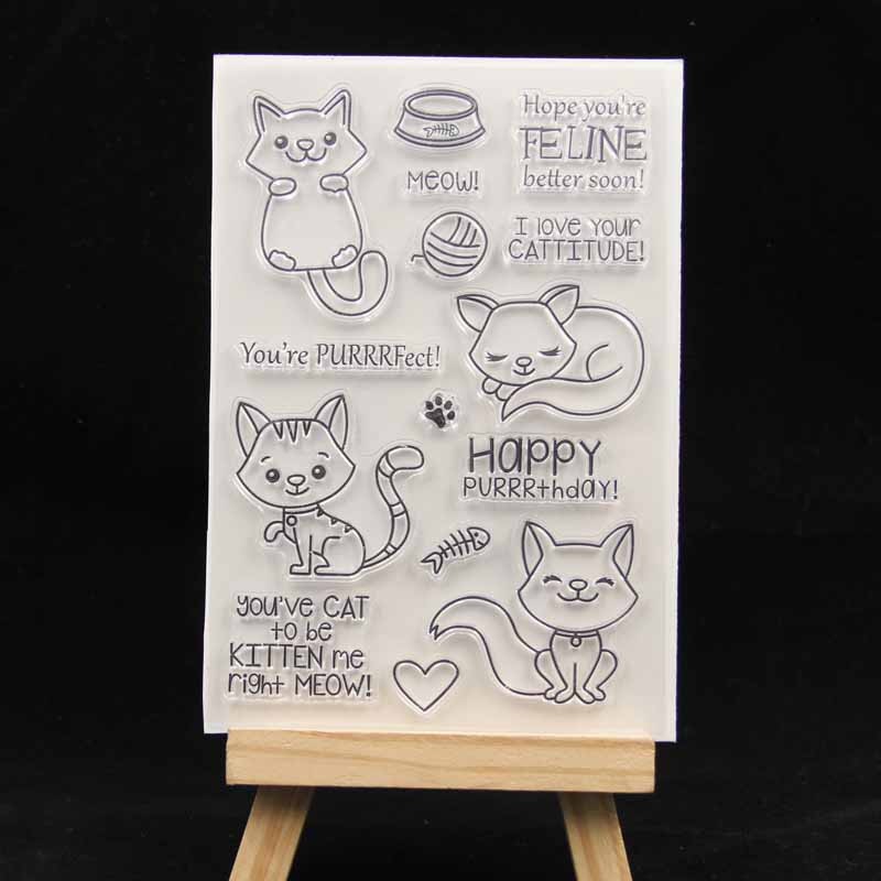 Zfparty söt genomskinlig klar silikonstämpel/sigill för gör-det-själv scrapbooking/fotoalbum dekorativ klar stämpel: 22