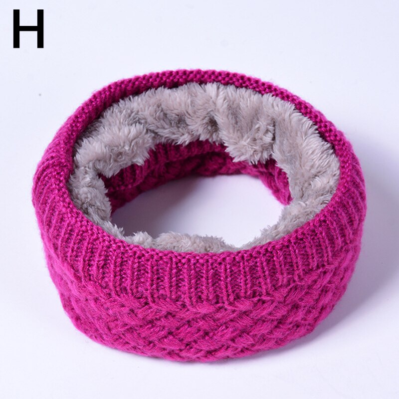 Sjaal Winter Vrouwen Mannen Solid Breien Kraag Dikke Warme Velveted Ringen Sjaals Allmatch Uitlaat: H