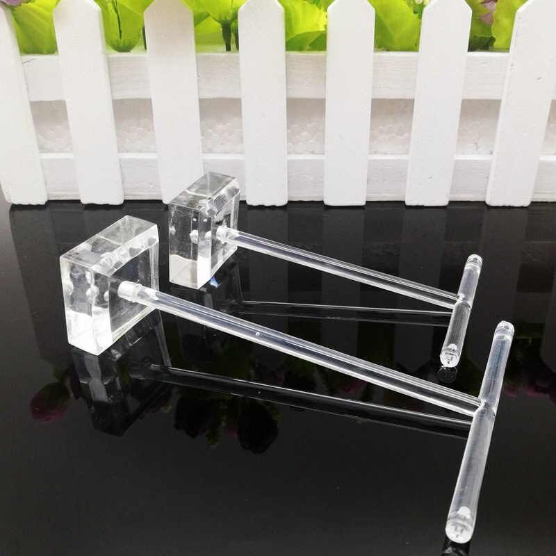 1 Juego tipo T soporte de exhibición de aretes de acrílico estante de exhibición de joyería soporte para pulsera Mental Rack marco