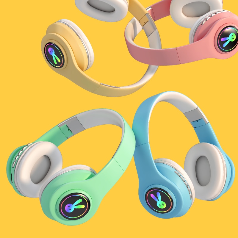 1Pcs Hoofd Gemonteerde Lichtgevende Draadloze Bluetooth Headset Met Microfoon Geschikt Voor Volwassenen En Kinderen