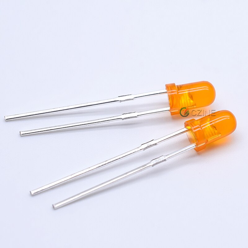 1000pcs/bag Czinelight Color Lens Emitting Light Bead 3mm Led Diode Red Yellow Blue Green Orange White