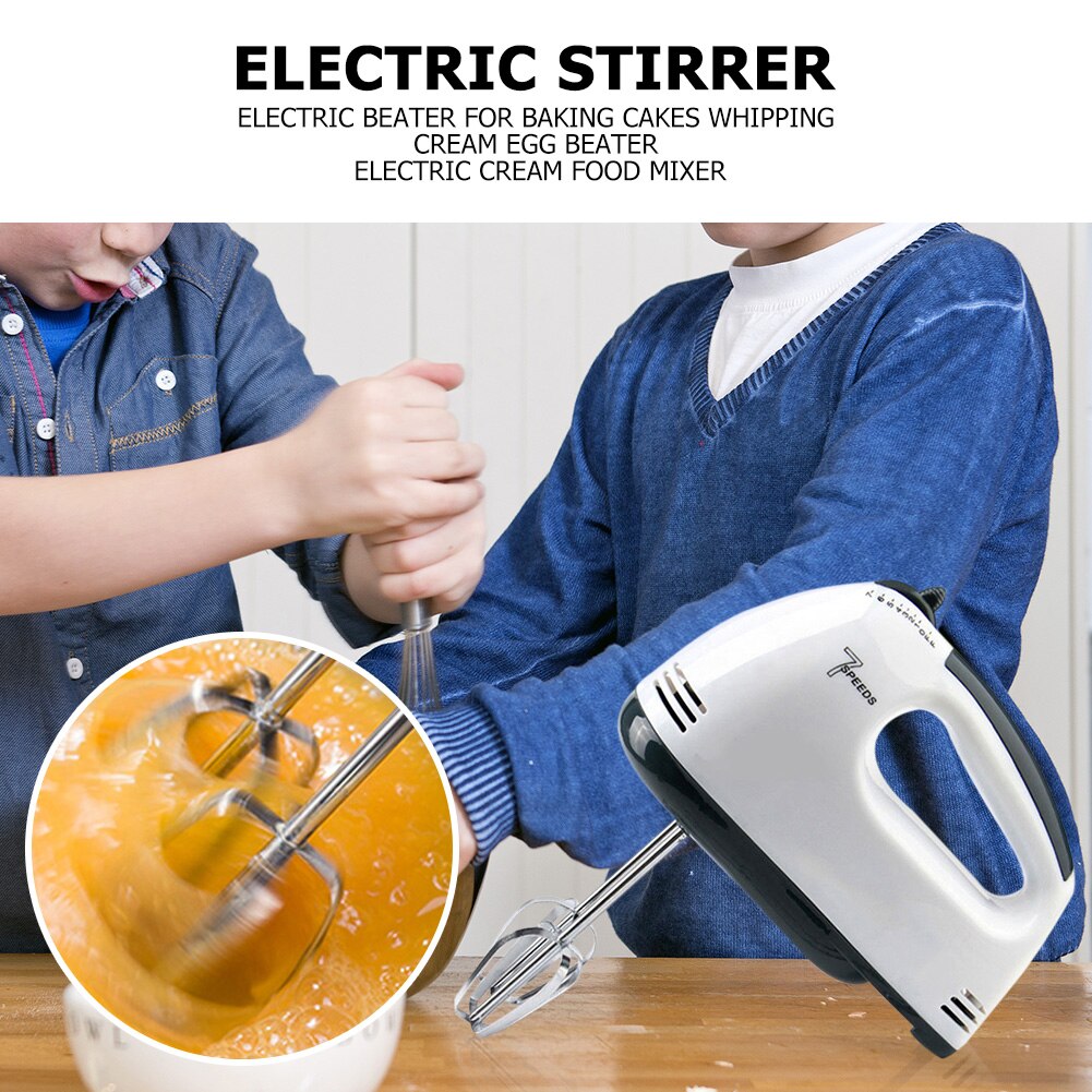 Handheld Egg Beater Blender Baking Whipping Cream Machine 7 Speed Electric Cake Mixer EU/US/UK Plug Home Kitchen Mixer Machine