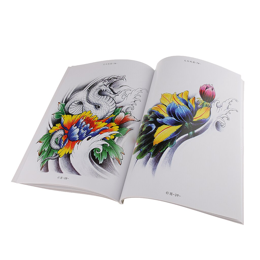 80 Pagina 'S Traditionele Chinese Tattoo Referentie Flash Schets Lijn Boek Flash Schets Manuscript