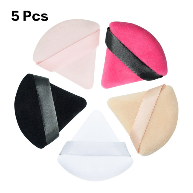 Mini esponja triangular para maquillaje facial, 5/10 Uds., cosméticos, esponja para polvos faciales de algodón suave, herramientas para maquillaje de terciopelo lavables: Otros