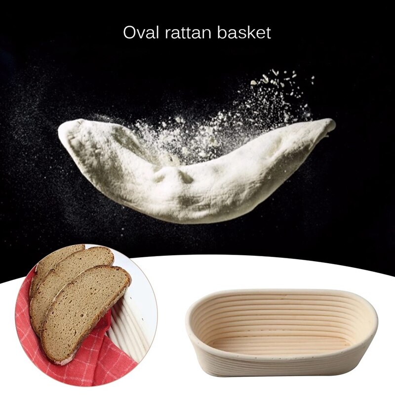 Oval Rattan Bread Proofing Basket Natural Rattan Wicker Dough Fermentation Banneton Bread Leavening Basket